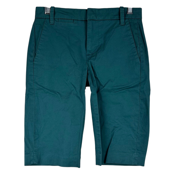 Vince Women's Teal Coin Pocket Stretch Cotton Bermuda Shorts Size 16 NWT - Picture 1 of 8